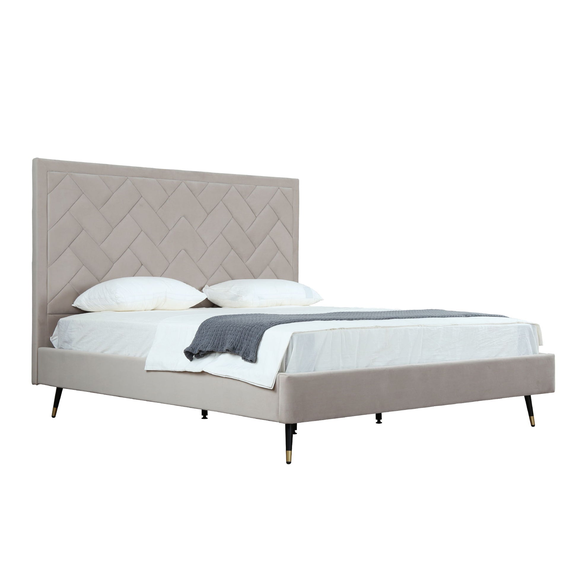 Crosby - Bed With Upholstered Headboard And Slats - The Sleep Loft - Online Mattress Showroom NYC