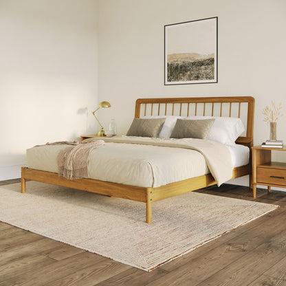 King Spindle Bed Modern - Caramel - The Sleep Loft - Online Mattress Showroom NYC