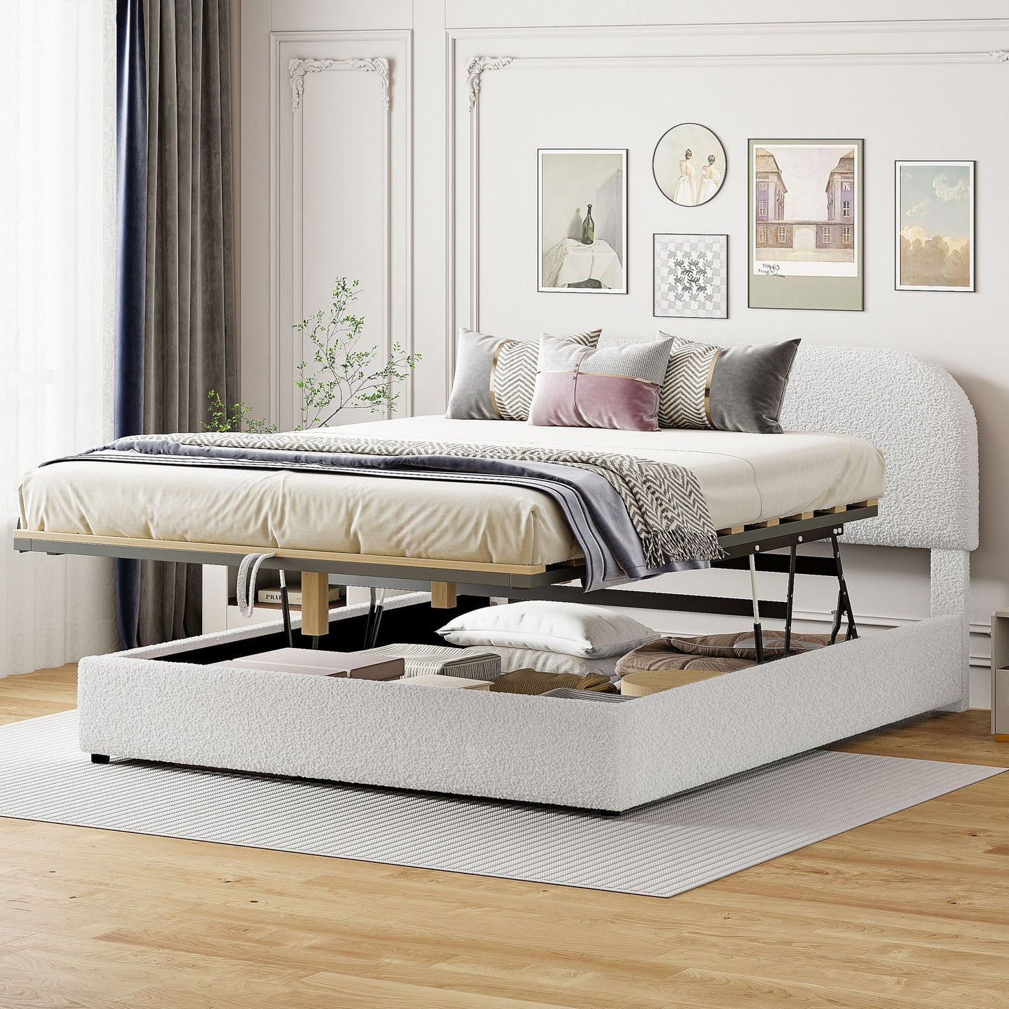 Upholstered Platform Bed With Hydraulic Storage System - The Sleep Loft - Online Mattress Showroom NYC