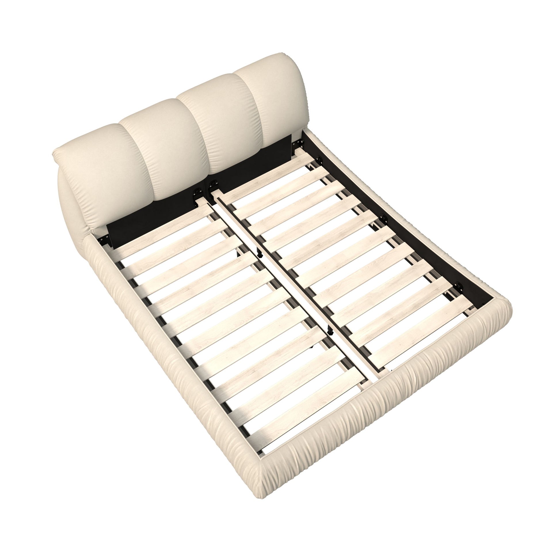 Luxury Upholstered Platform Bed With Oversized Padded Backrest And Solid Wood Frame - The Sleep Loft - Online Mattress Showroom NYC