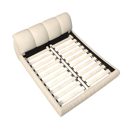 Luxury Upholstered Platform Bed With Oversized Padded Backrest And Solid Wood Frame - The Sleep Loft - Online Mattress Showroom NYC