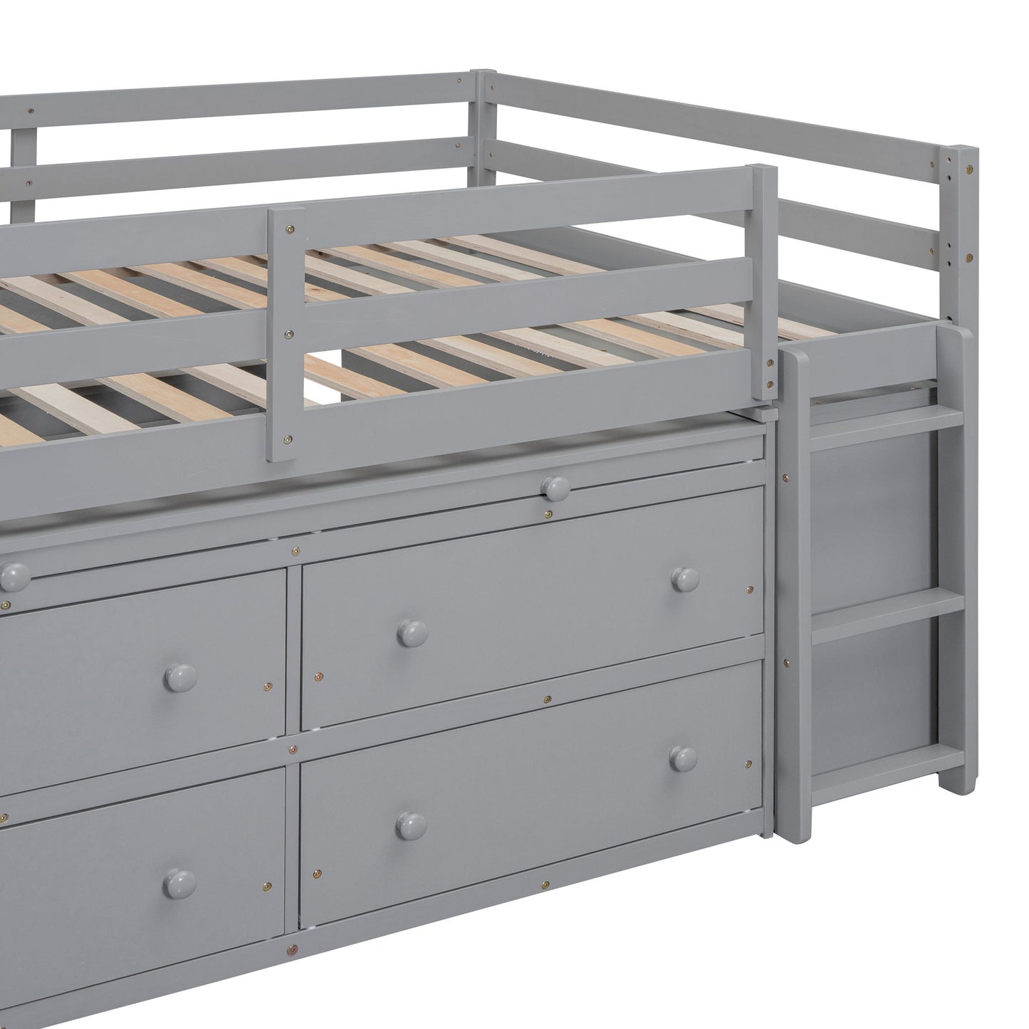 Loft Bed With Retractable Writing Desk And 4 Drawers, With Lateral Portable Desk And Shelves - The Sleep Loft - Online Mattress Showroom NYC
