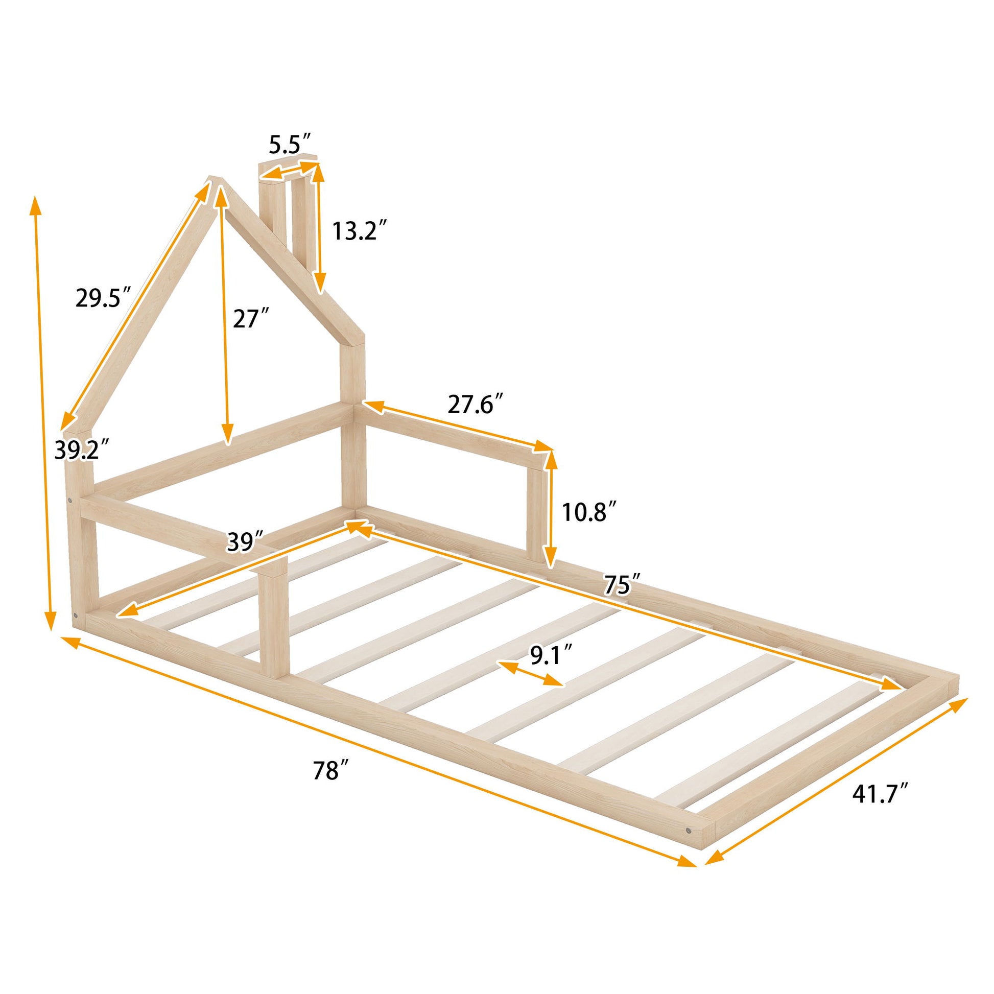 Floor Bed With House Shaped Headboard - The Sleep Loft - Online Mattress Showroom NYC