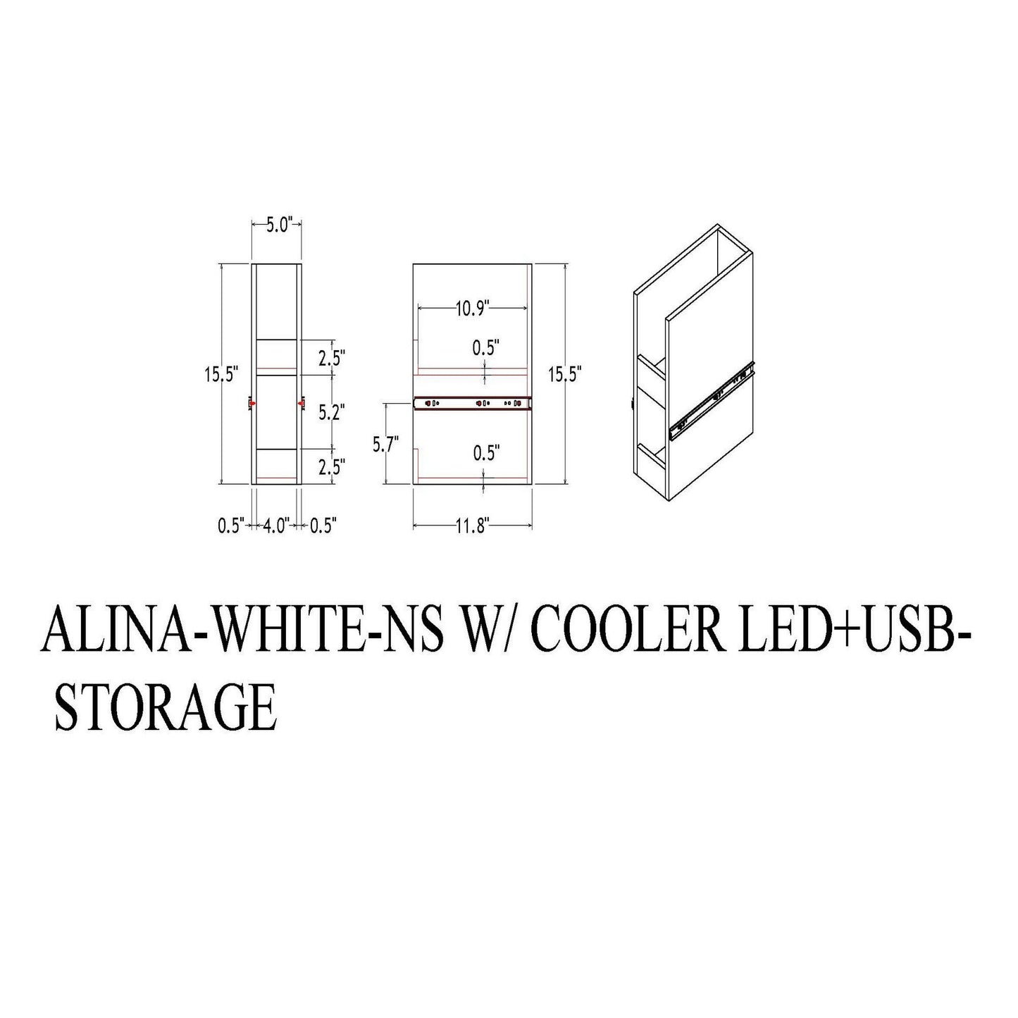 Adelaide - Nightstand With Cooler And Speaker - Gray / Black - The Sleep Loft - Online Mattress Showroom NYC