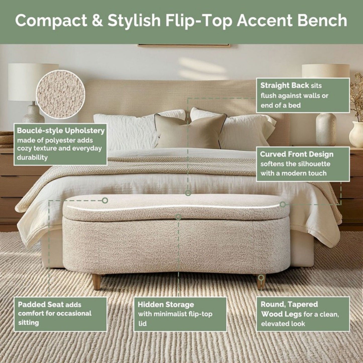 Flip Top Storage Bench - The Sleep Loft - Online Mattress Showroom NYC