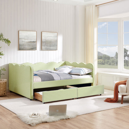 Gingham Daybed With USB Charging Port, Wave-Shaped Design - The Sleep Loft - Online Mattress Showroom NYC