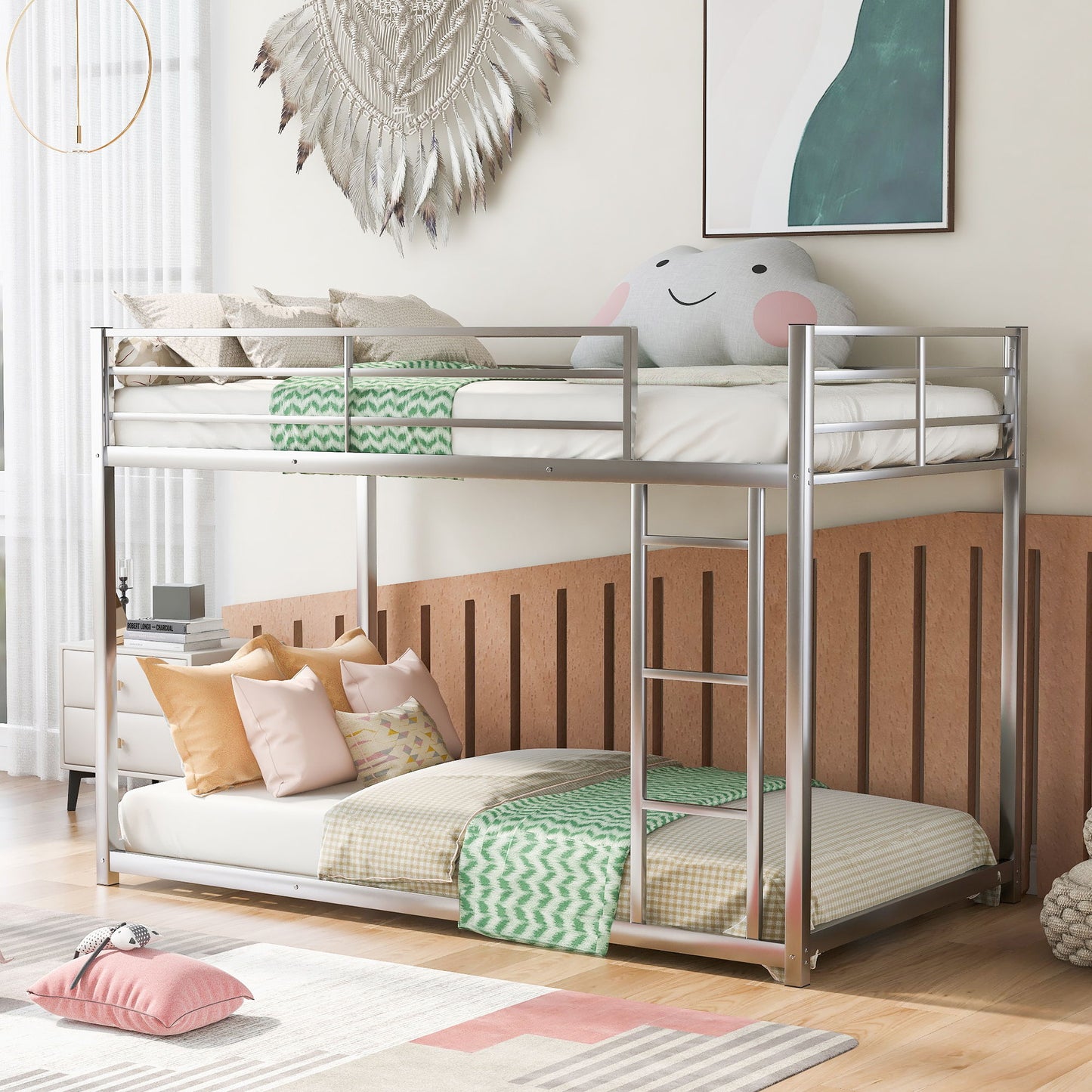 Metal Bunk Bed, Low Bunk Bed With Ladder - The Sleep Loft - Online Mattress Showroom NYC