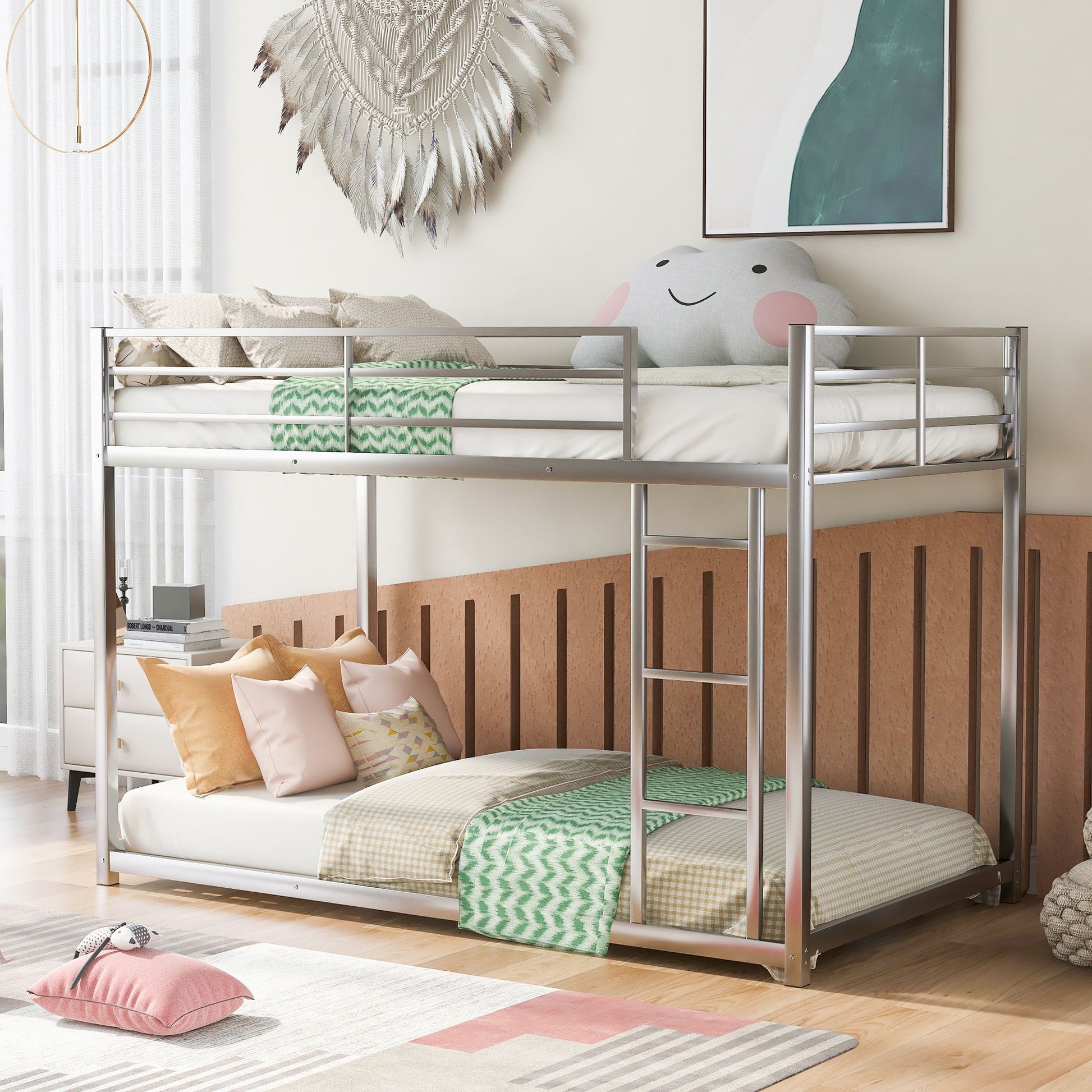 Metal Bunk Bed, Low Bunk Bed With Ladder - The Sleep Loft - Online Mattress Showroom NYC