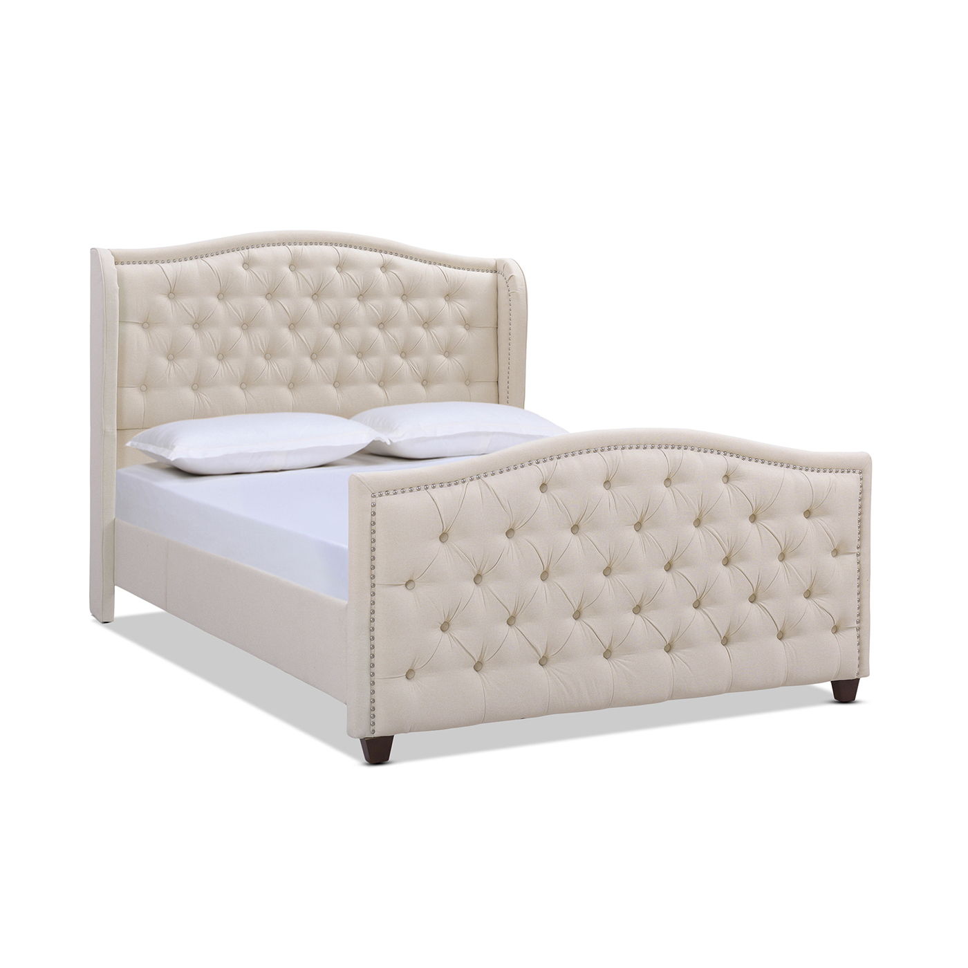 Marcella - Upholstered Shelter Headboard Bed Set - The Sleep Loft - Online Mattress Showroom NYC