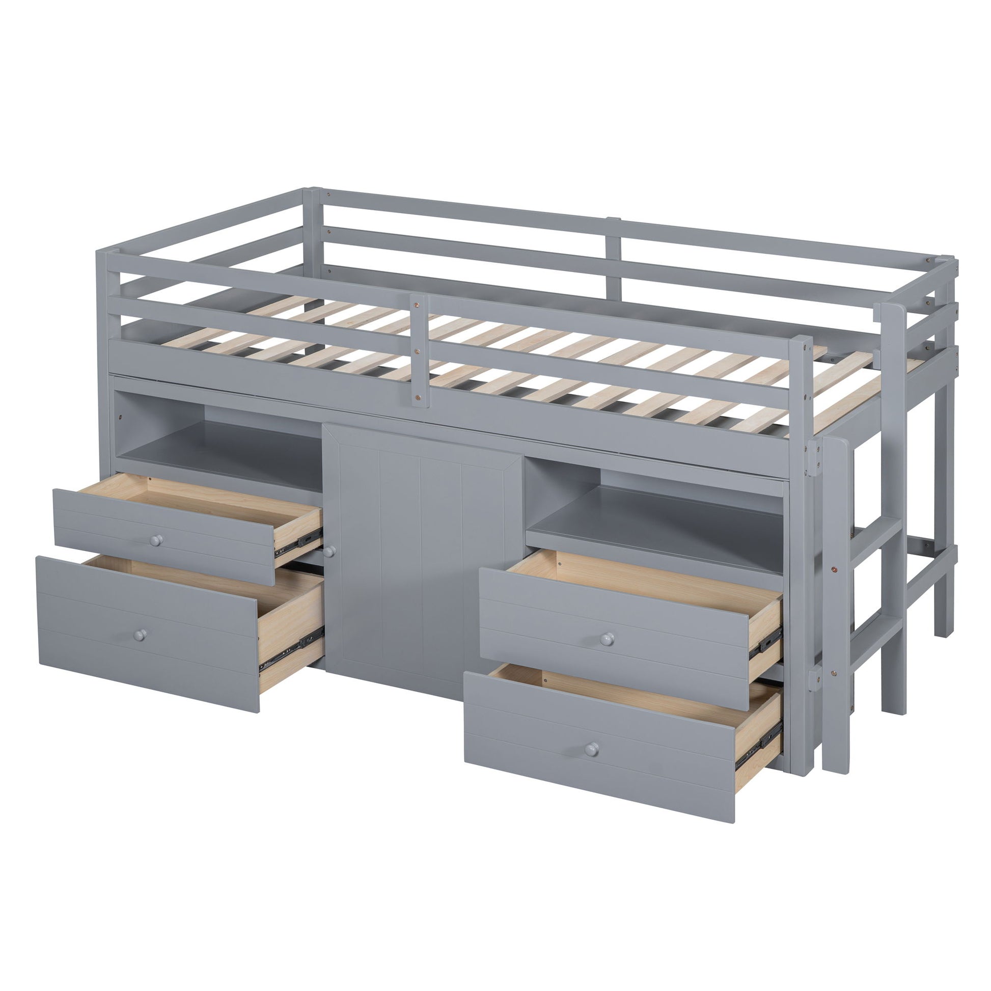 Loft Bed With 4 Drawers, Underneath Cabinet And Shelves - The Sleep Loft - Online Mattress Showroom NYC