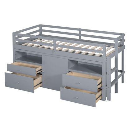 Loft Bed With 4 Drawers, Underneath Cabinet And Shelves - The Sleep Loft - Online Mattress Showroom NYC