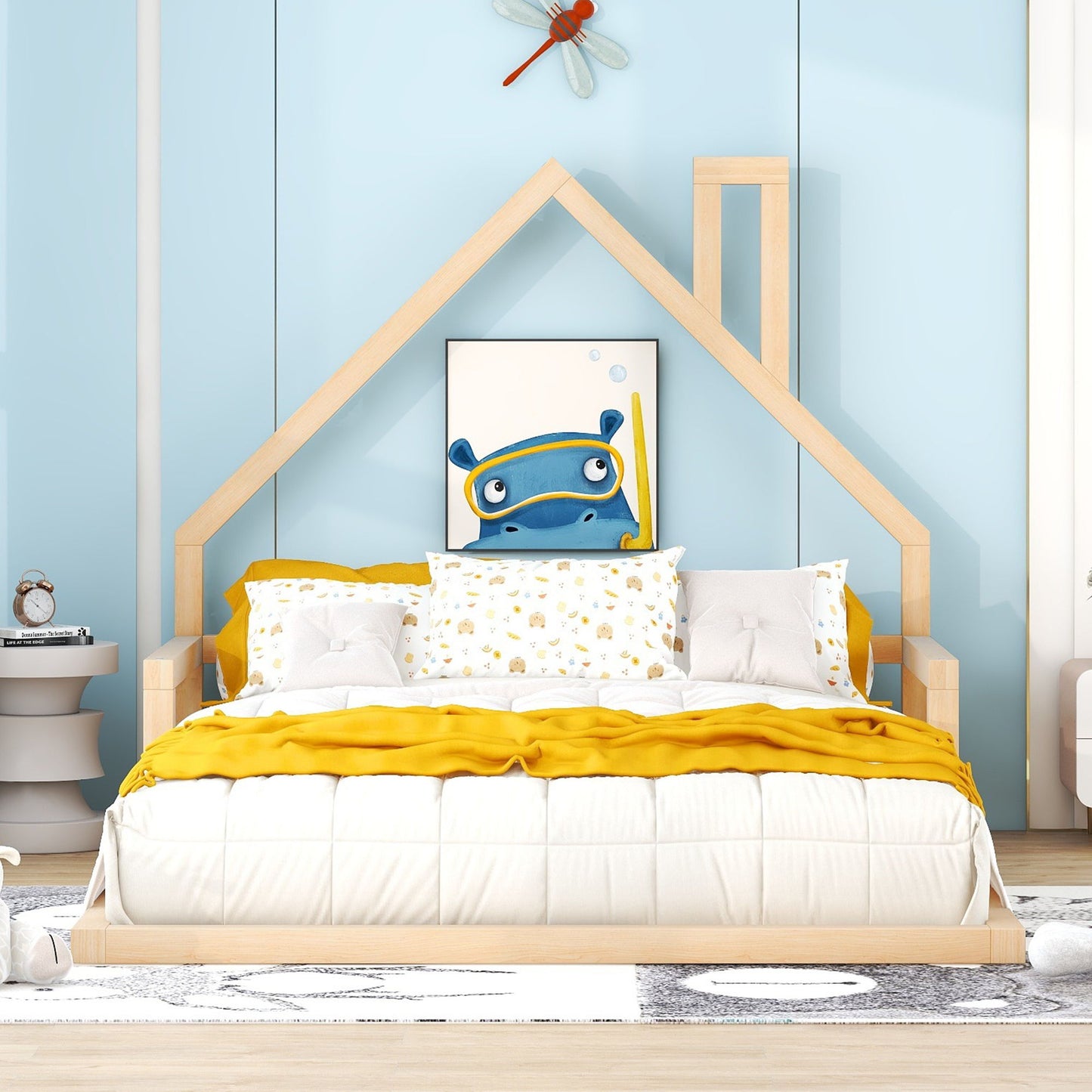 Elegant Floor Bed With House Shaped Headboard - The Sleep Loft - Online Mattress Showroom NYC