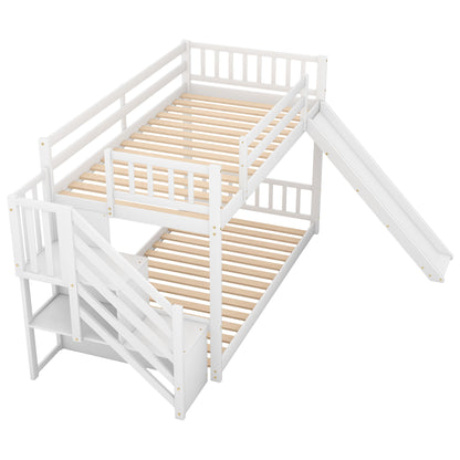 Bunk Bed With Convertible Slide And Stairway - The Sleep Loft - Online Mattress Showroom NYC