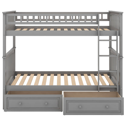 Twin Over Twin Bunk Bed With Drawers, Convertible Beds - The Sleep Loft - Online Mattress Showroom NYC