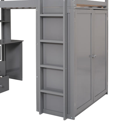 Loft Bed With Drawers, Desk, And Wardrobe - The Sleep Loft - Online Mattress Showroom NYC