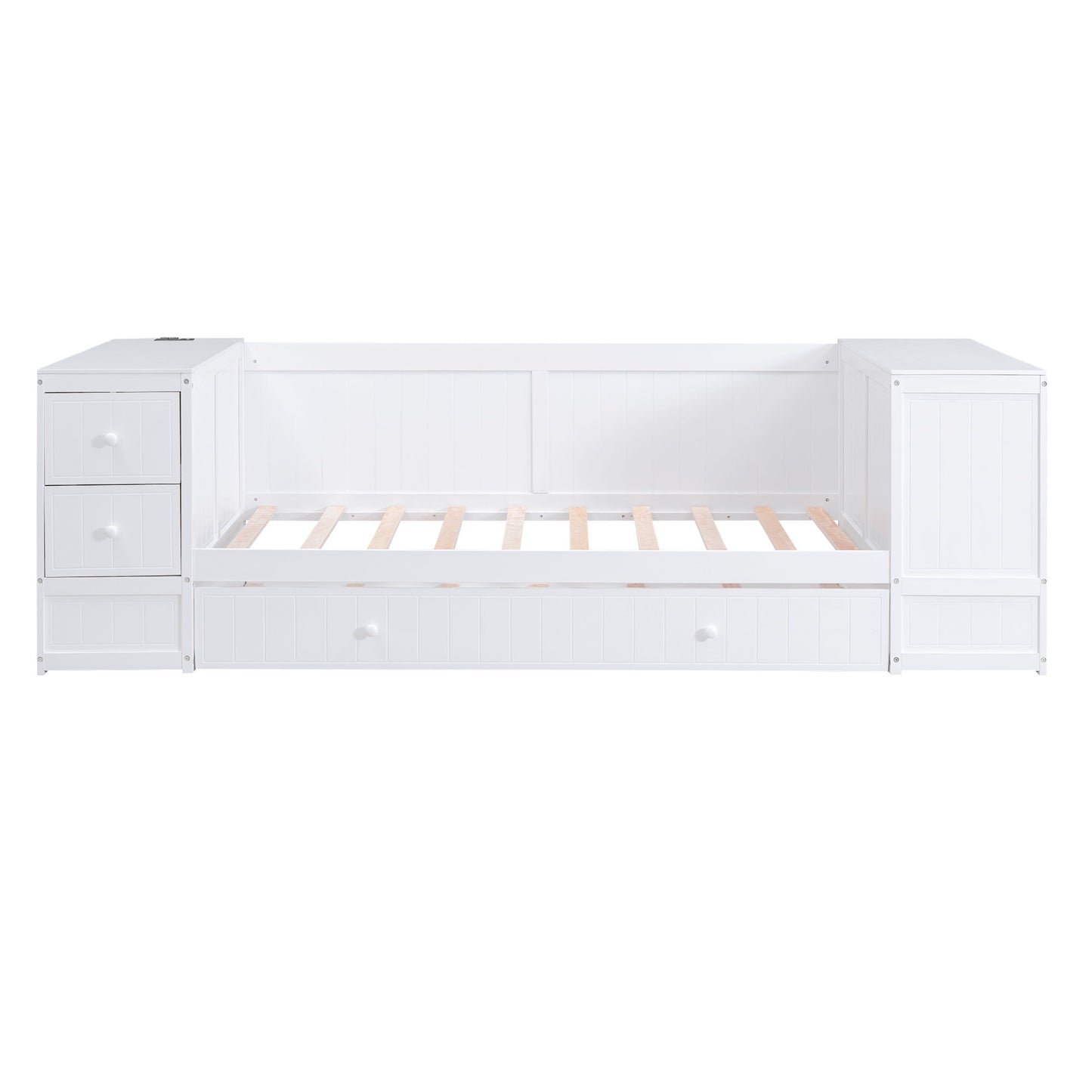 Daybed With Storage Arms, Trundle And Charging Station - The Sleep Loft - Online Mattress Showroom NYC