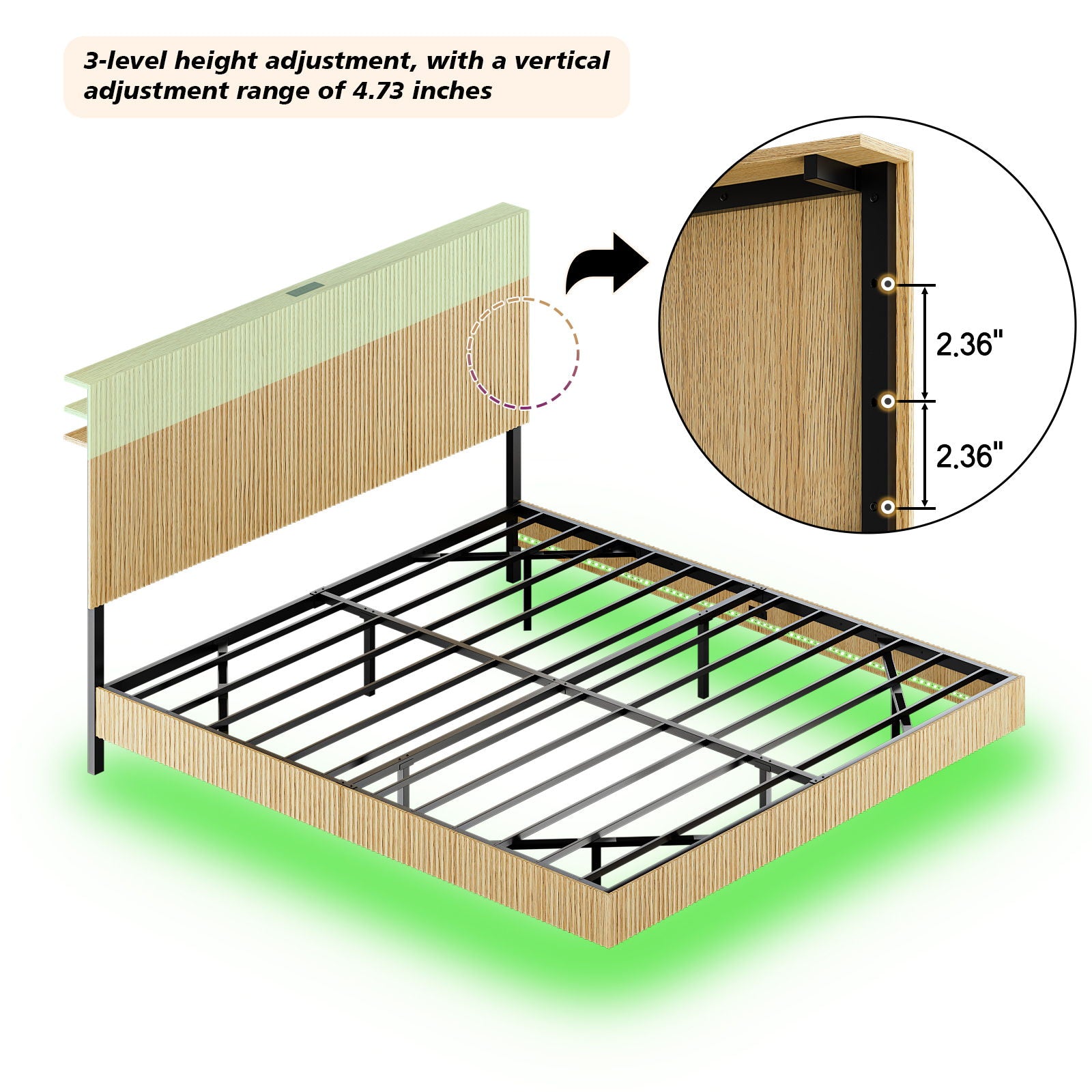 Floating Bedstead With Charging Station And LED Lights - The Sleep Loft - Online Mattress Showroom NYC