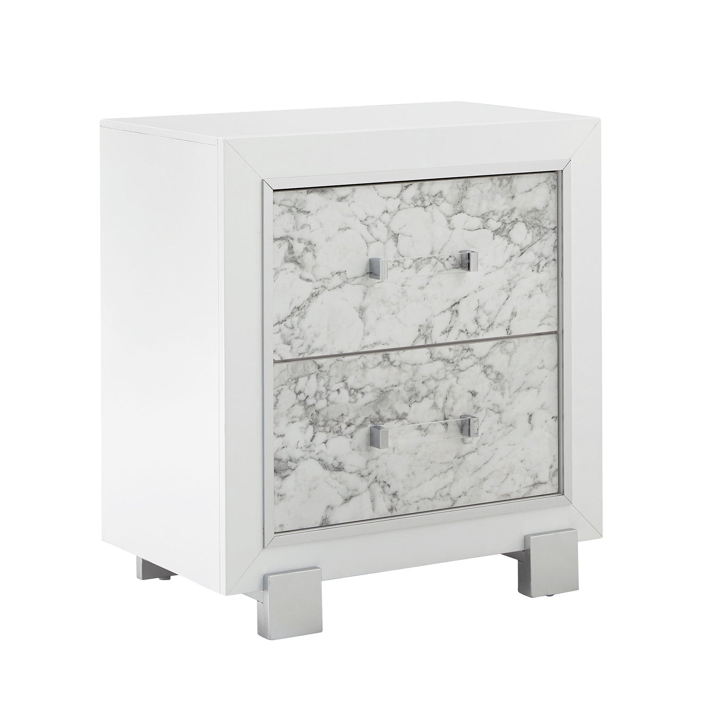 Skye - Marble Nightstand - White - The Sleep Loft - Online Mattress Showroom NYC