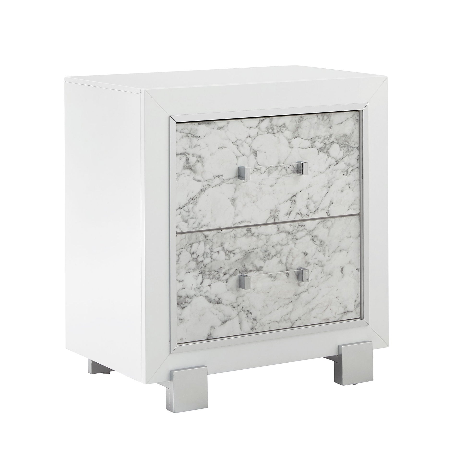 Skye - Marble Nightstand - White - The Sleep Loft - Online Mattress Showroom NYC