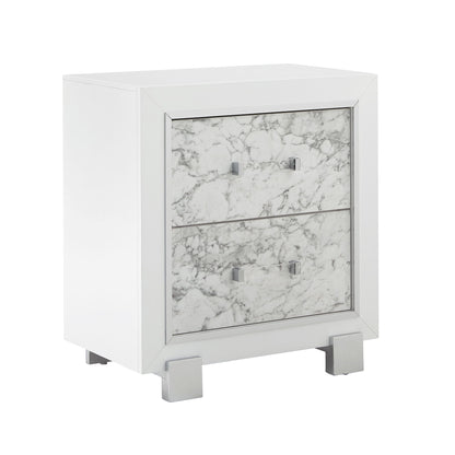Skye - Marble Nightstand - White - The Sleep Loft - Online Mattress Showroom NYC