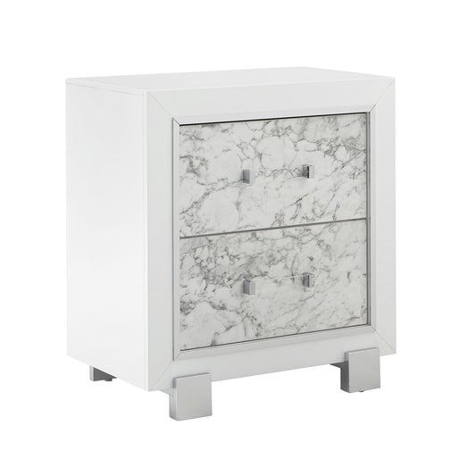 Skye - Marble Nightstand - White - The Sleep Loft - Online Mattress Showroom NYC
