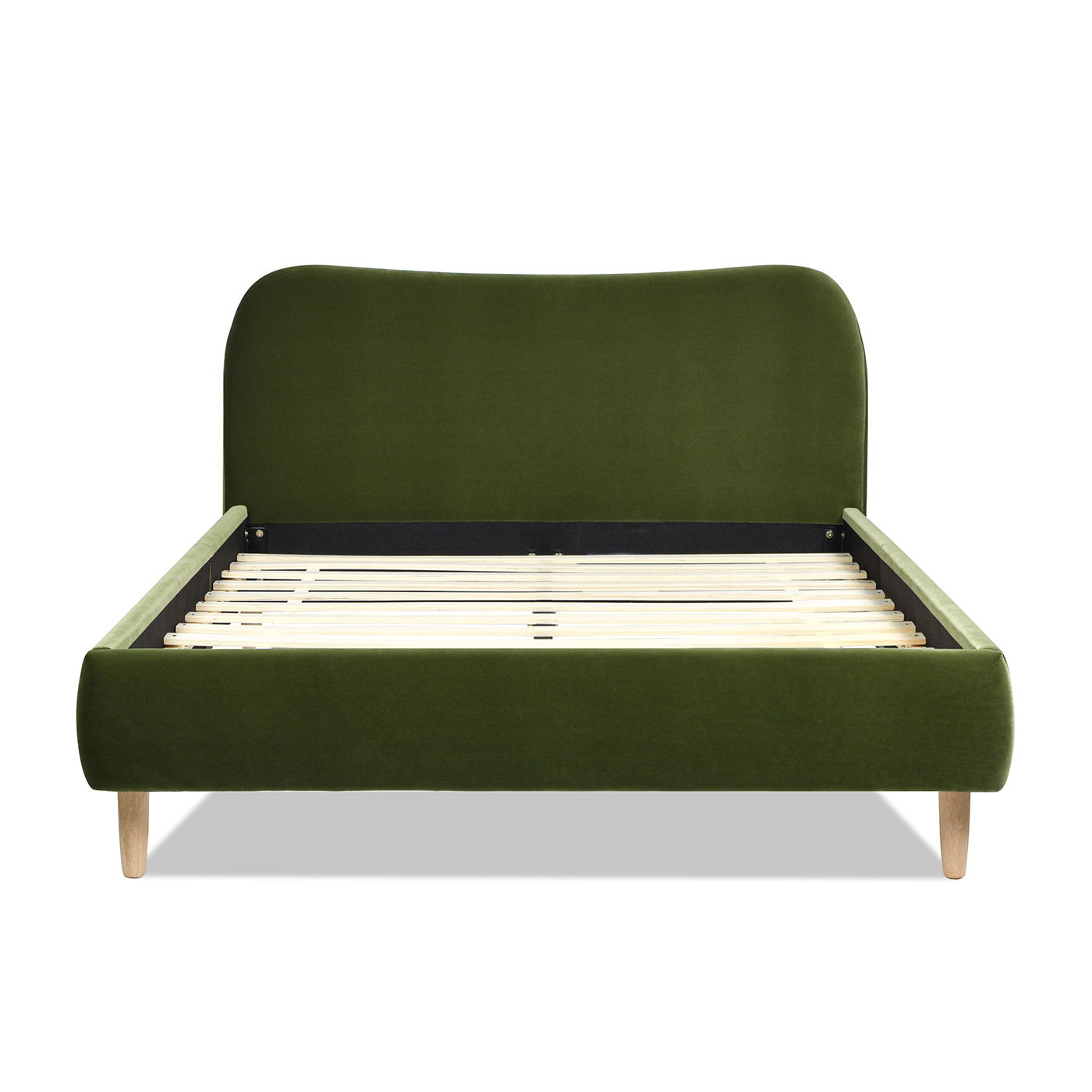 Roman - Curved Headboard Upholstered Platform Bed - The Sleep Loft - Online Mattress Showroom NYC