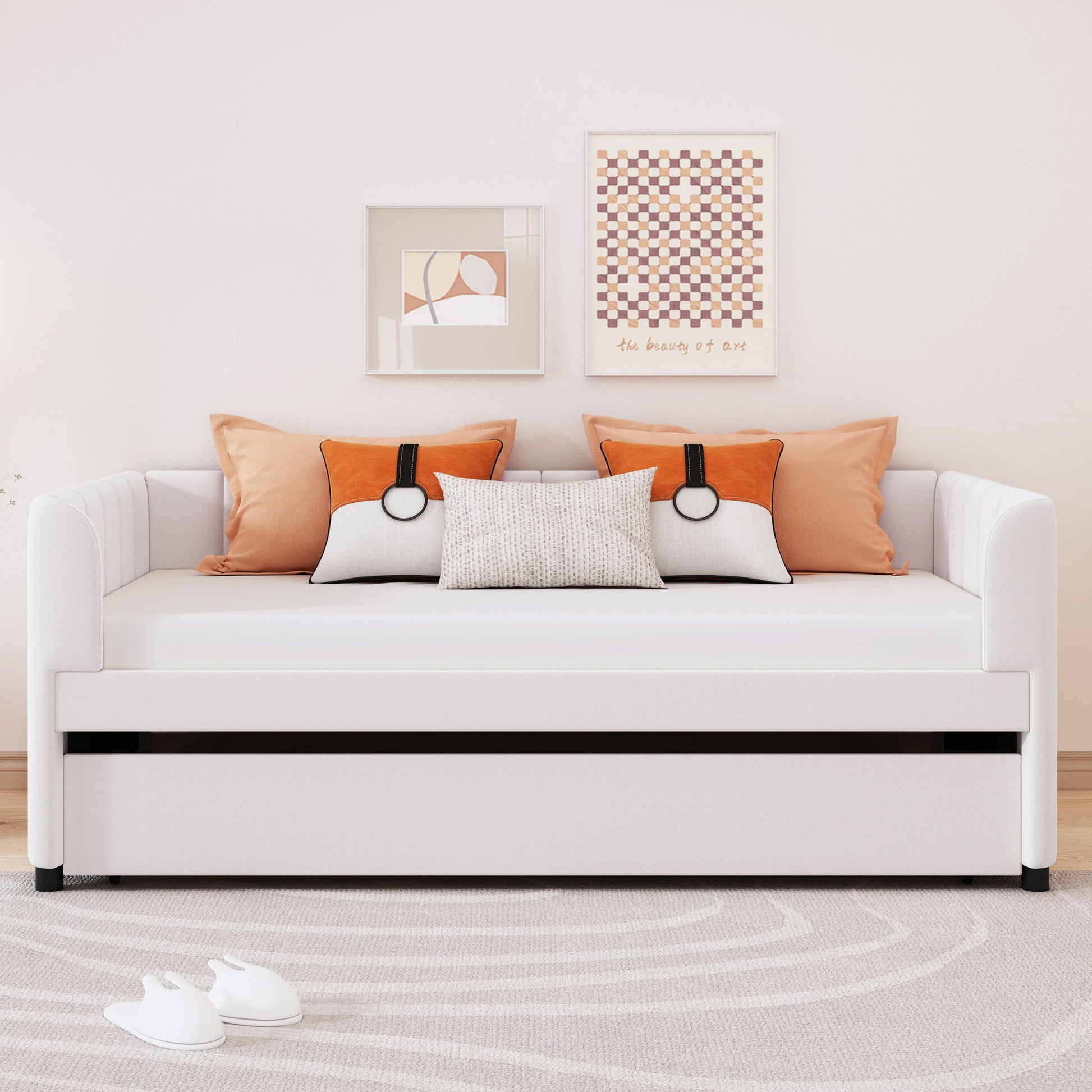 Upholstered Daybed With Ergonomic Design Backrest - The Sleep Loft - Online Mattress Showroom NYC