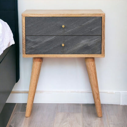 Slade - Bedside Table - Stone Gray - The Sleep Loft - Online Mattress Showroom NYC
