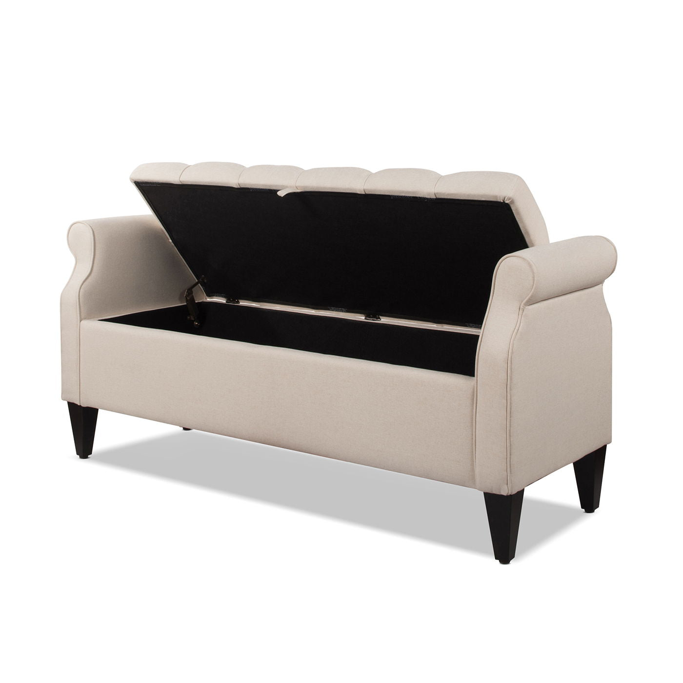 Jacqueline - Tufted Roll Arm Storage Bench - The Sleep Loft - Online Mattress Showroom NYC