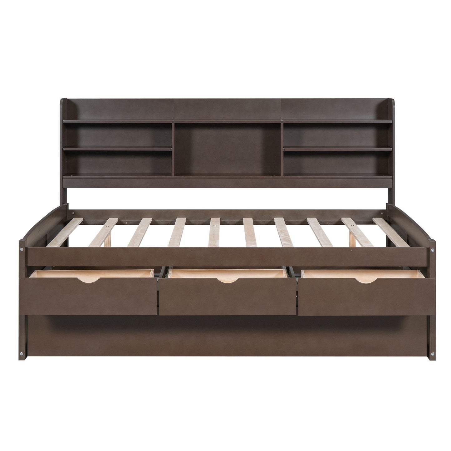 Captain Bed With Built In Bookshelves, 3 Storage Drawers, And Trundle - The Sleep Loft - Online Mattress Showroom NYC