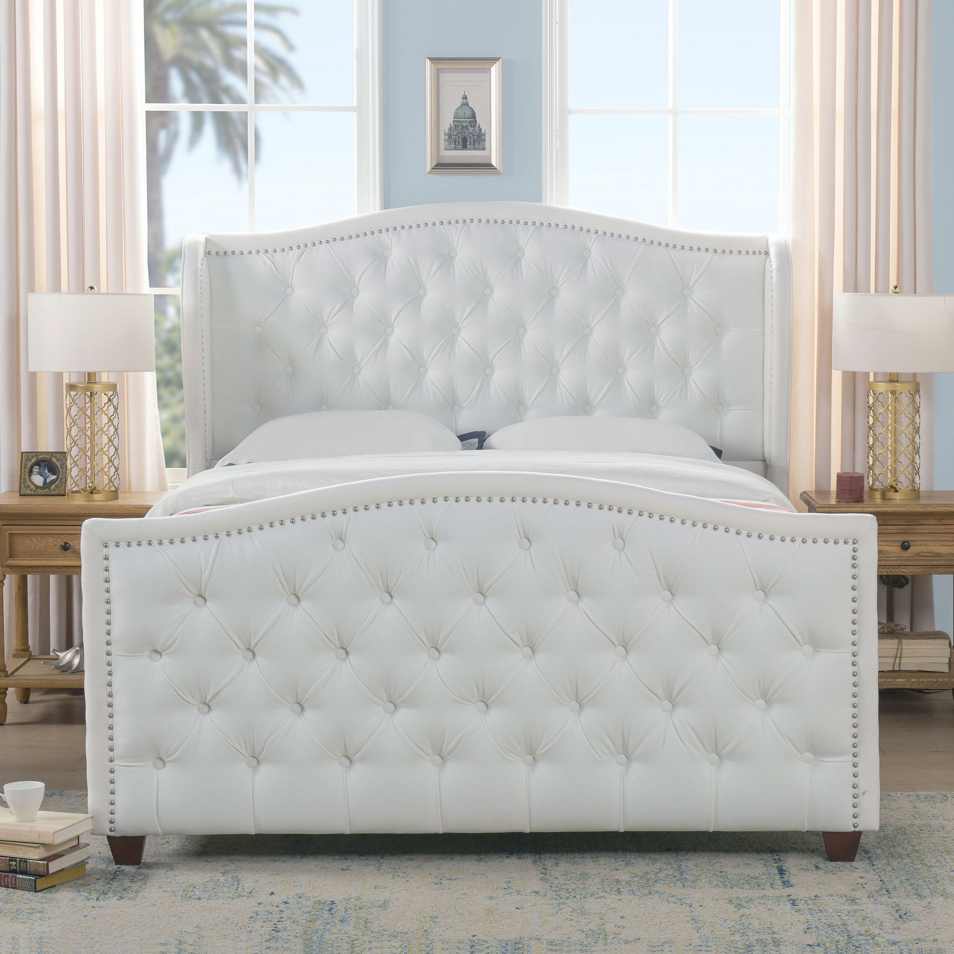 Marcella - Upholstered Shelter Headboard Bed Set - The Sleep Loft - Online Mattress Showroom NYC