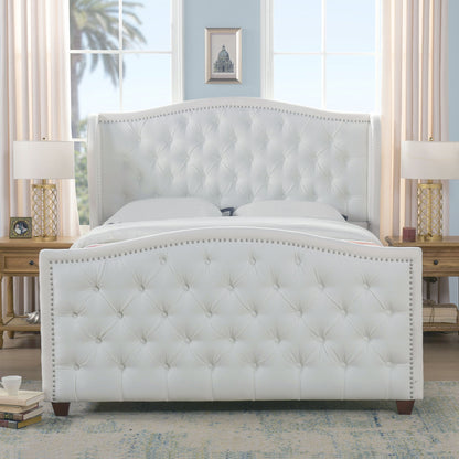 Marcella - Upholstered Shelter Headboard Bed Set - The Sleep Loft - Online Mattress Showroom NYC