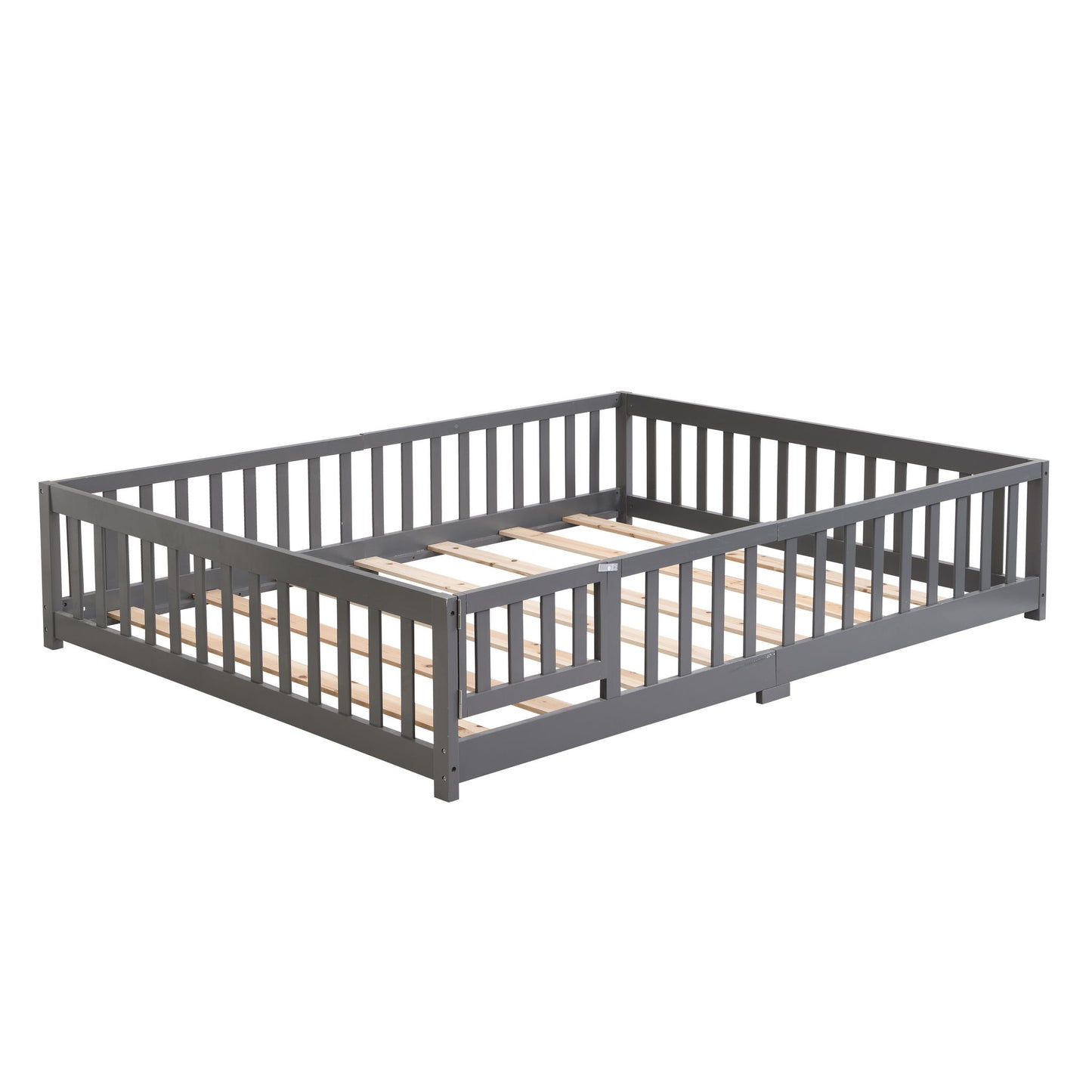 Solid Wood Floor Bed With Door And Fence For Children - The Sleep Loft - Online Mattress Showroom NYC