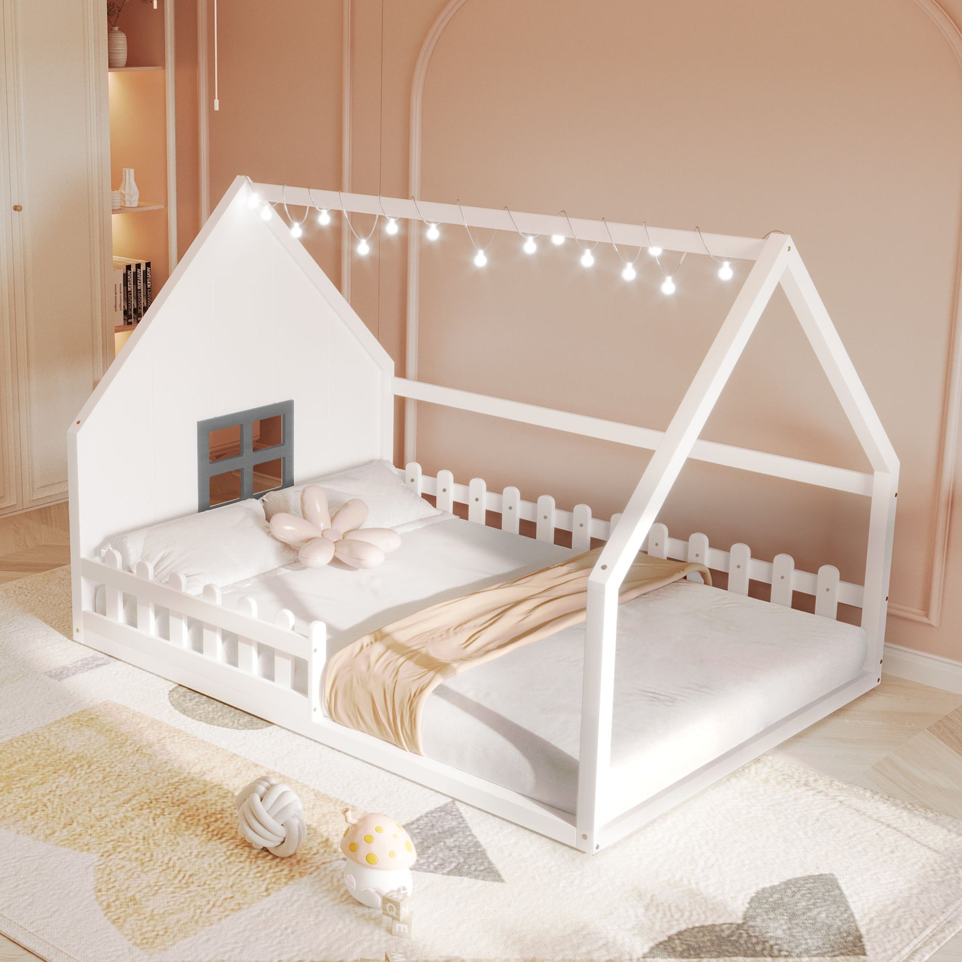House Bed With Window And Fence - The Sleep Loft - Online Mattress Showroom NYC