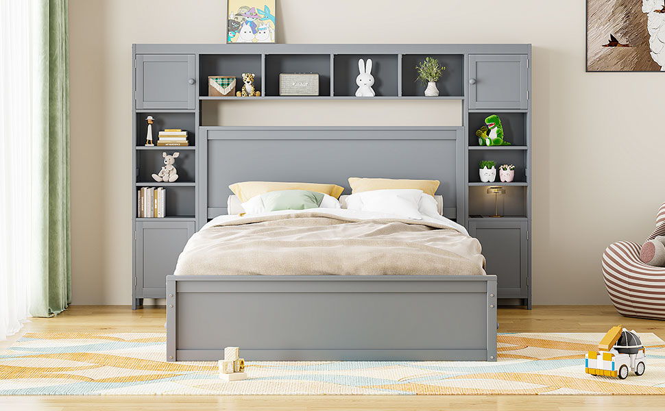 Bed With All In One Cabinet, Shelf And Sockets - The Sleep Loft - Online Mattress Showroom NYC