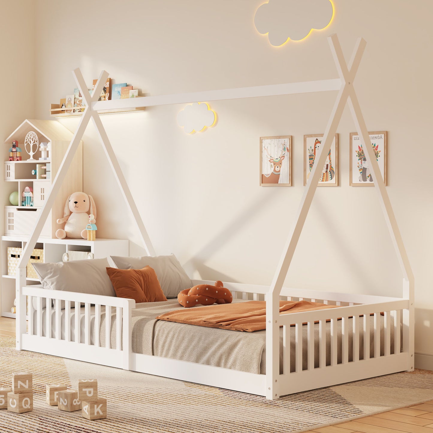 House Shaped Design Bed With Fence - The Sleep Loft - Online Mattress Showroom NYC