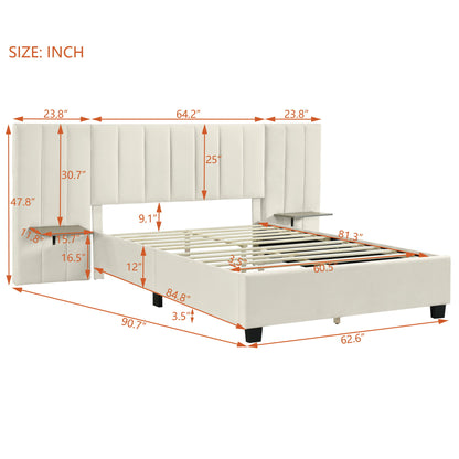 Upholstered Platform Bed With Big Headboard - The Sleep Loft - Online Mattress Showroom NYC