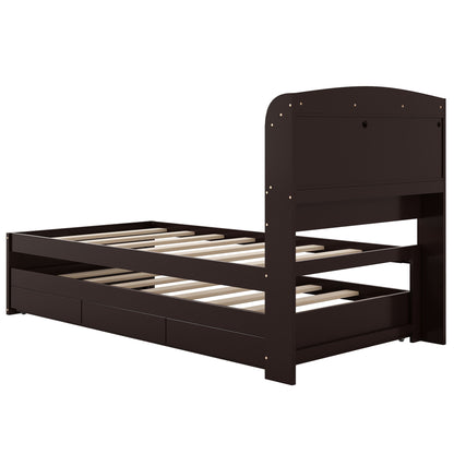 Platform Bed With LED Headboard, Charging Station, Trundle And 2 Drawers - The Sleep Loft - Online Mattress Showroom NYC