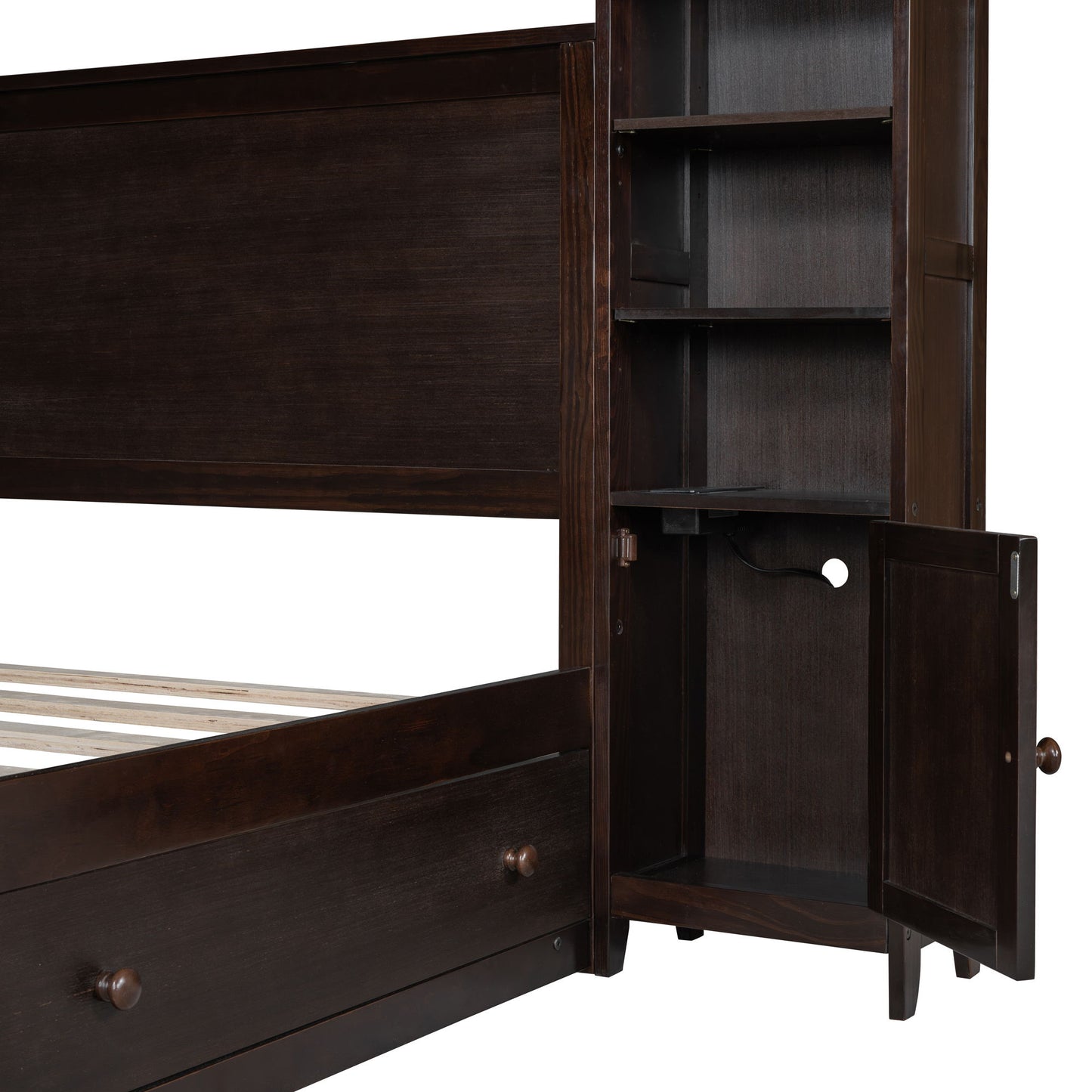 Bed With All In One Cabinet, Shelf And Sockets - The Sleep Loft - Online Mattress Showroom NYC