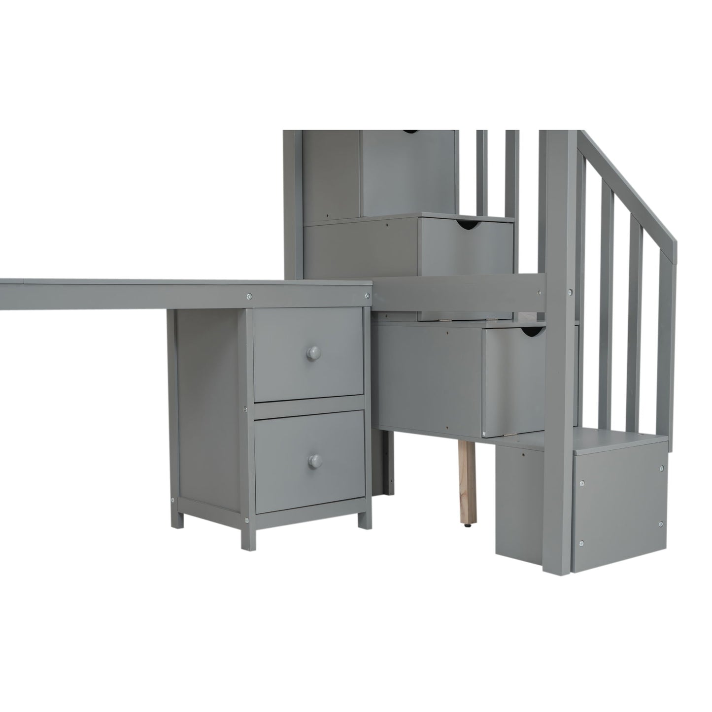 Loft Bed Frame With Built In Desk And Double Storage Drawers - The Sleep Loft - Online Mattress Showroom NYC