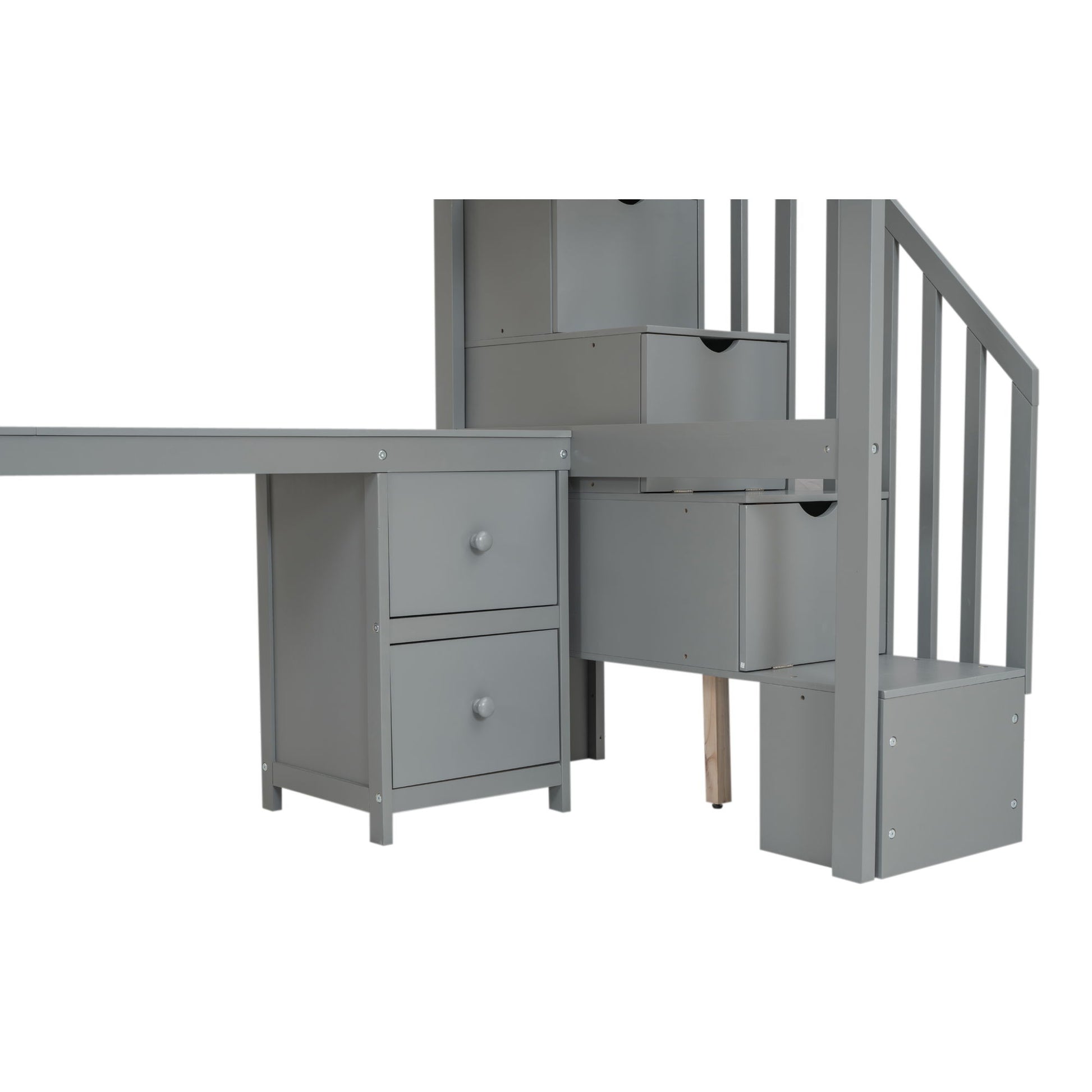 Loft Bed Frame With Built In Desk And Double Storage Drawers - The Sleep Loft - Online Mattress Showroom NYC