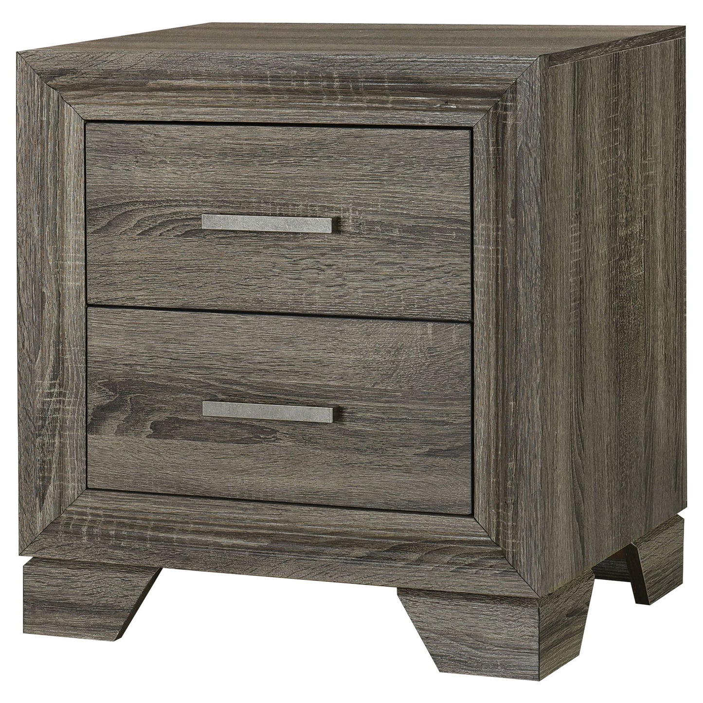 Funston - 2 Drawer Nightstand - Brown Oak - The Sleep Loft - Online Mattress Showroom NYC