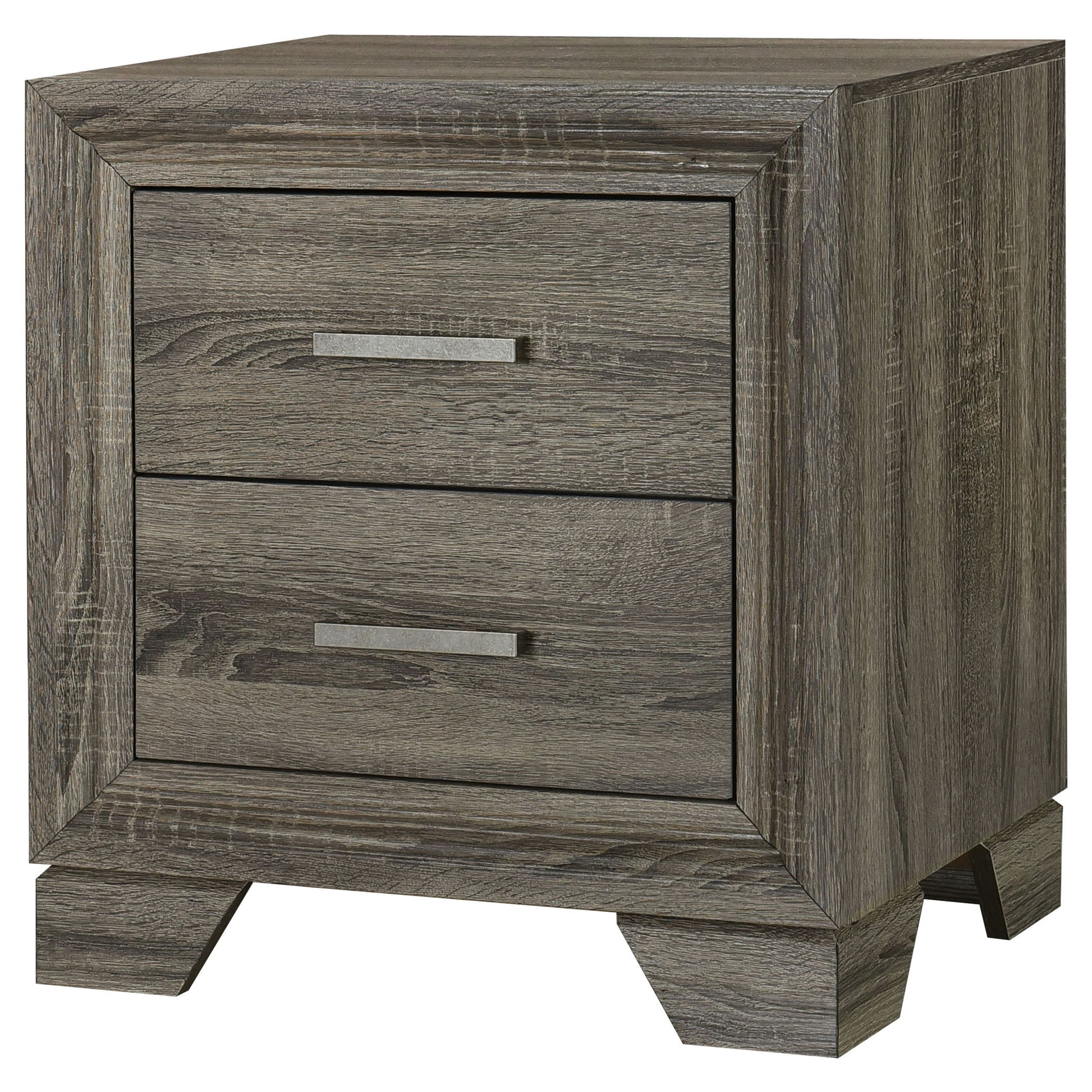 Funston - 2 Drawer Nightstand - Brown Oak - The Sleep Loft - Online Mattress Showroom NYC