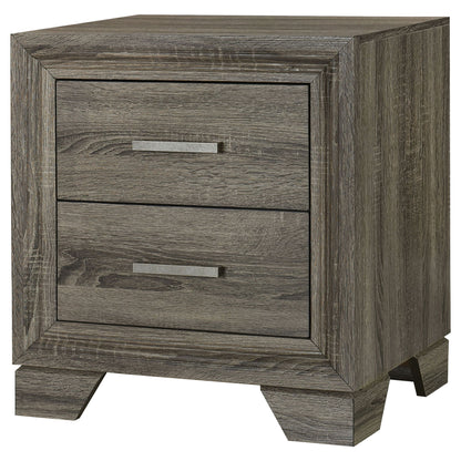 Funston - 2 Drawer Nightstand - Brown Oak - The Sleep Loft - Online Mattress Showroom NYC
