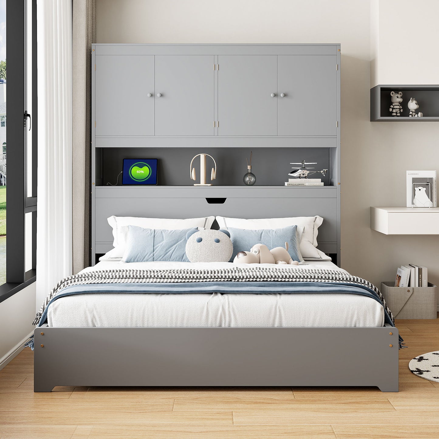Platform Bed With USB, Storage Headboard & Drawers - The Sleep Loft - Online Mattress Showroom NYC
