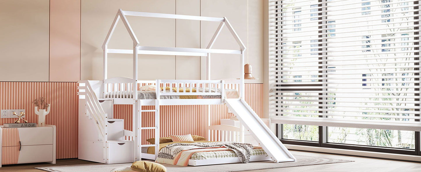 House Bunk Bed With Slide - The Sleep Loft - Online Mattress Showroom NYC