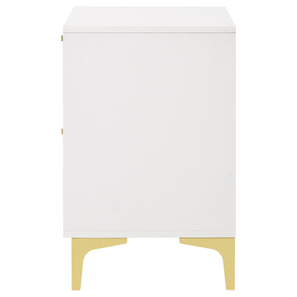 Karena - 2 Drawer Rectangular Nightstand - White - The Sleep Loft - Online Mattress Showroom NYC