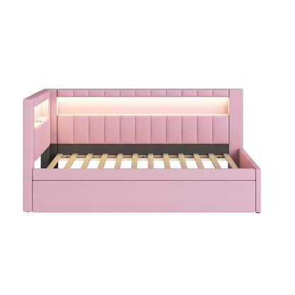 Upholstered Platform Bed With USB Ports And LED Belt - The Sleep Loft - Online Mattress Showroom NYC