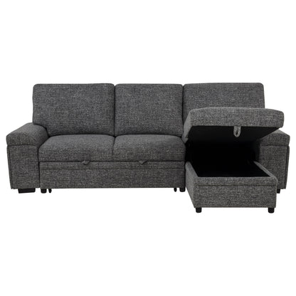 Demko Sleeper Sectional Sofa with Speaker and Storage Chaise Granite