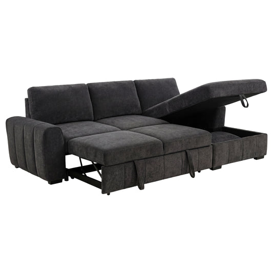 Pastrana Upholstered Sleeper Sectional Sofa RAF Chaise Grey - The Sleep Loft - Online Mattress Showroom NYC